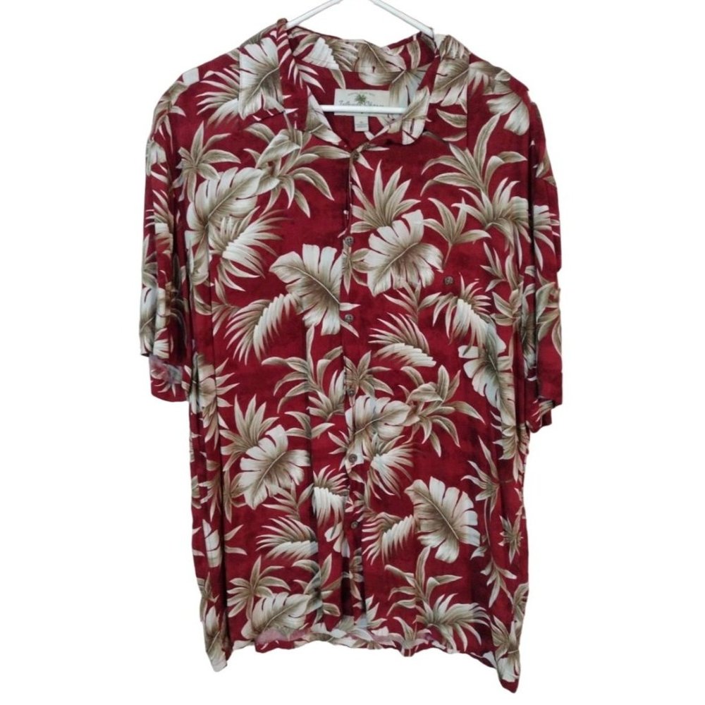 Men's‎ XL Red Island Shores Short Sleeve Hawaiian Shirt